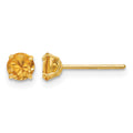 14k Madi K Round Citrine 4mm Post Earrings