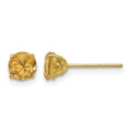 14k Madi K Round Citrine 5mm Post Earrings