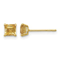 14k Madi K Citrine 4mm Square Post Earrings