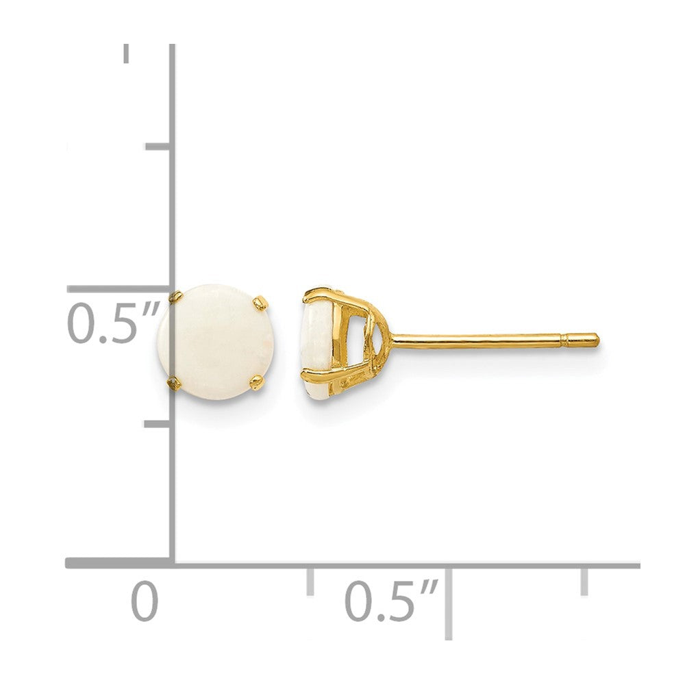 14k Madi K Round Opal 5mm Post Earrings