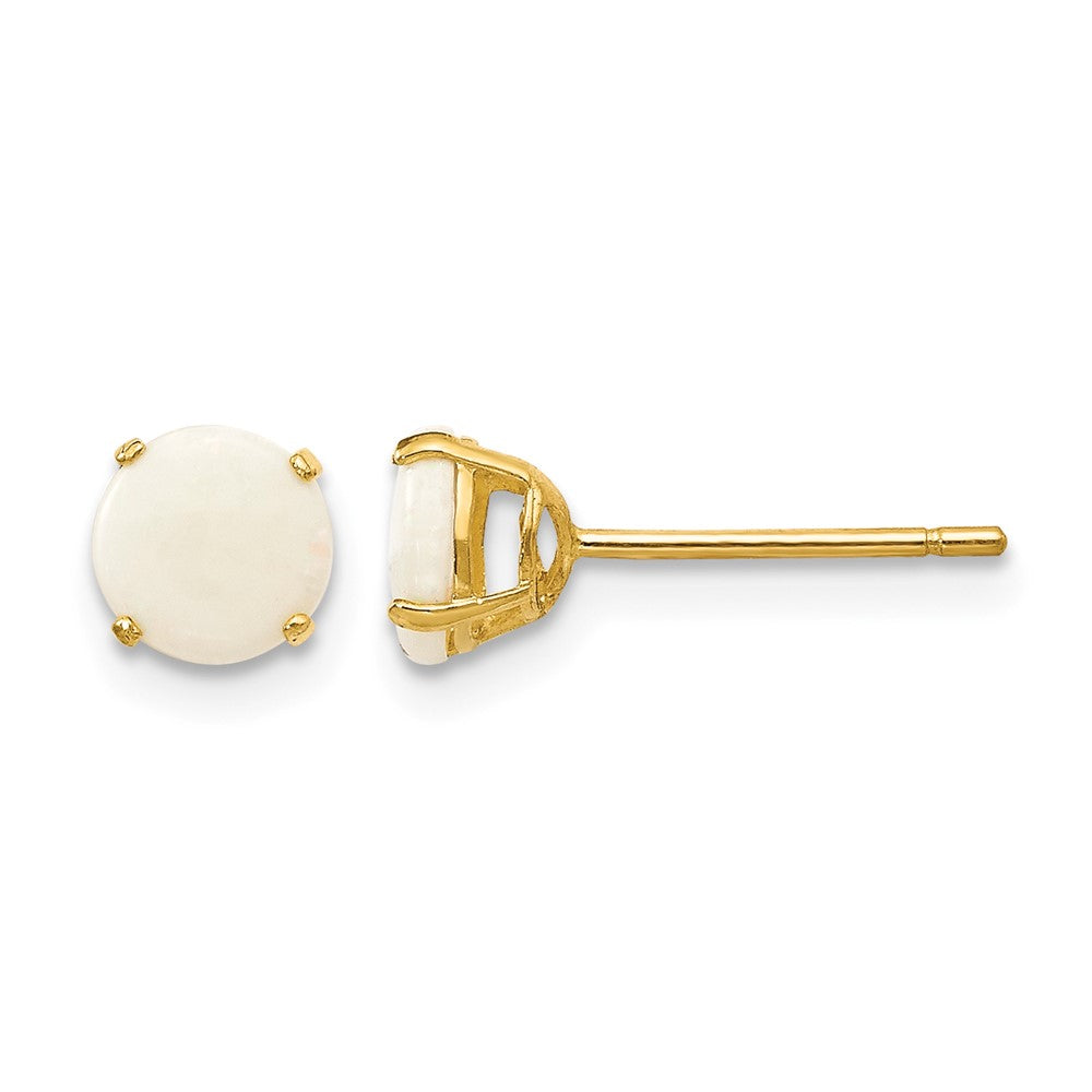 14k Madi K Round Opal 5mm Post Earrings
