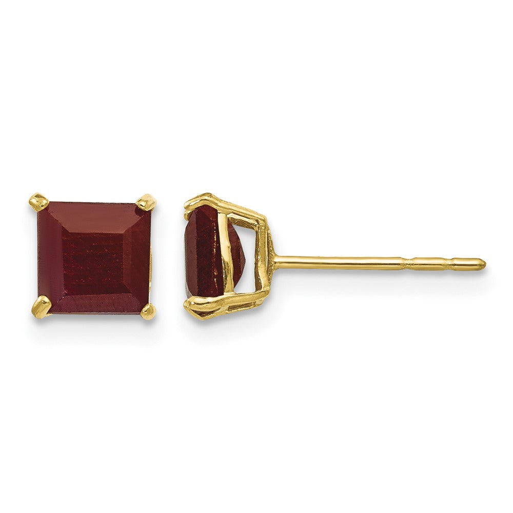 14k Madi K Ruby 5mm Square Post Earrings