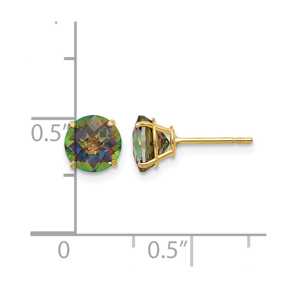 14k Madi K Round Mystic Topaz 6mm Post Earrings