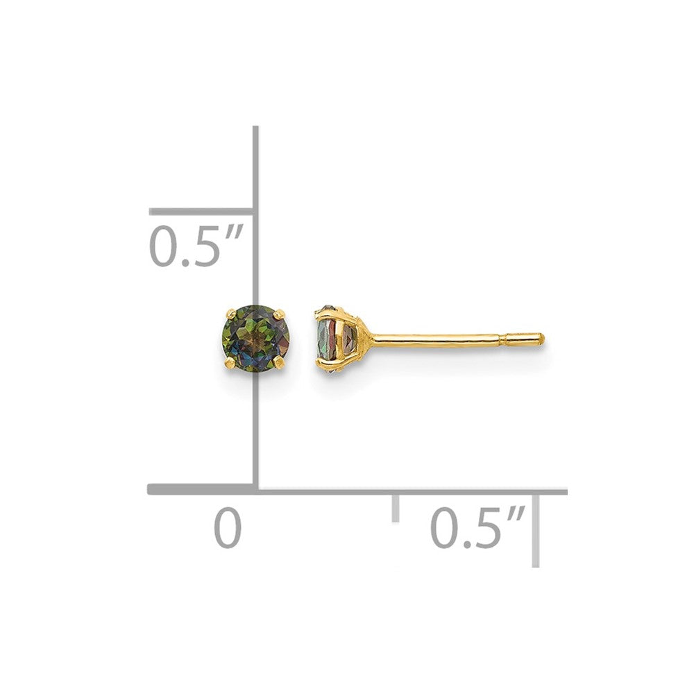 14k Madi K Round Mystic Topaz 3mm Post Earrings
