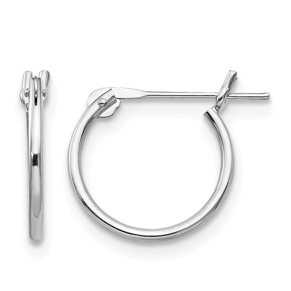 14k White Gold Madi K 1mm Hoop Earrings