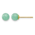 14k Madi K 5mm Green Natural Stone Post Earrings