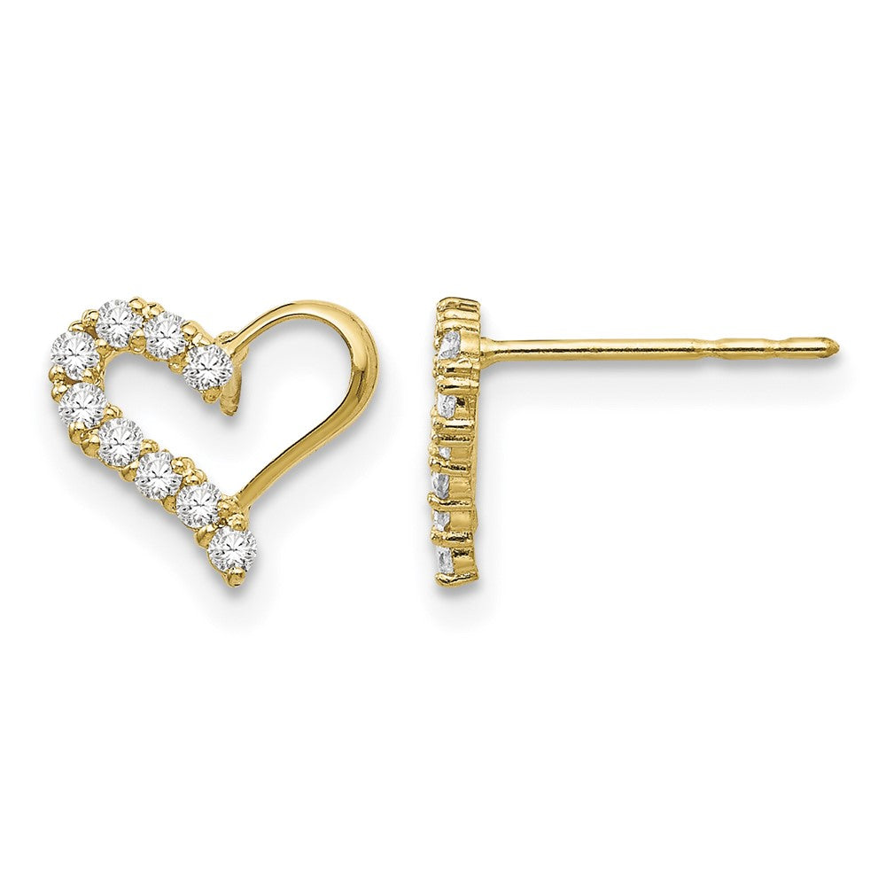 14k Madi K CZ Heart Post Earrings