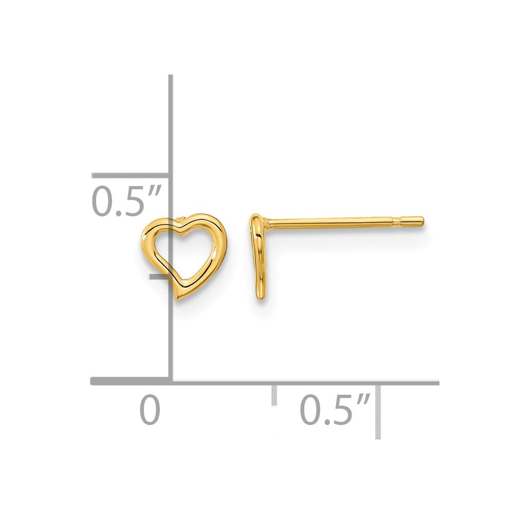 14k Madi K Heart Post Earrings