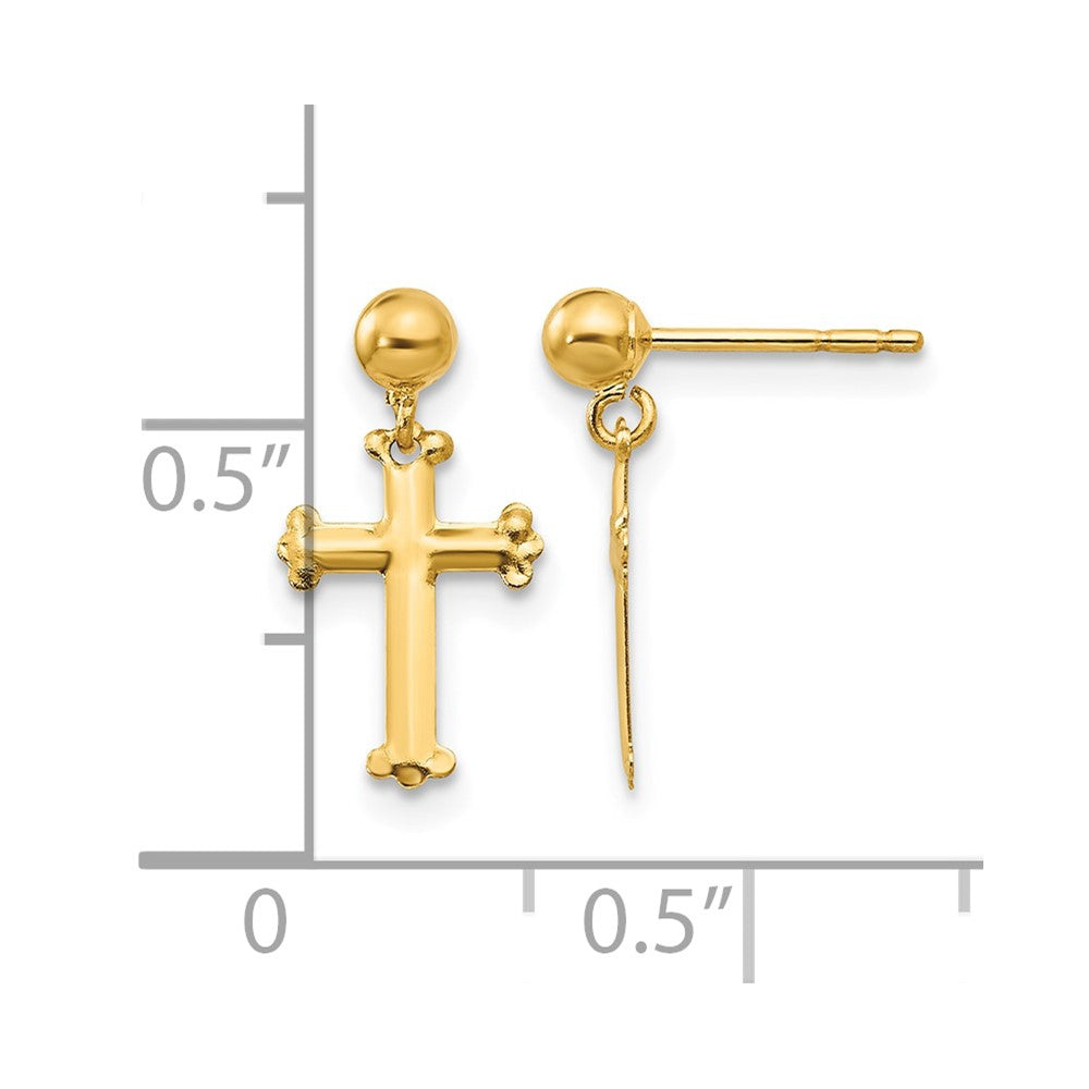 14k Madi K Cross Dangle Post Earrings