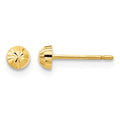 14k Madi K Diamond Cut 3mm Half-Ball Post Earrings