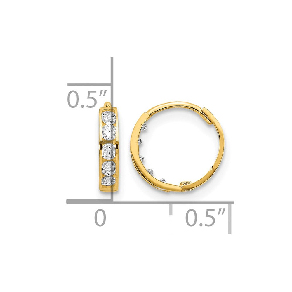14k Madi K CZ Hinged Hoop Earrings