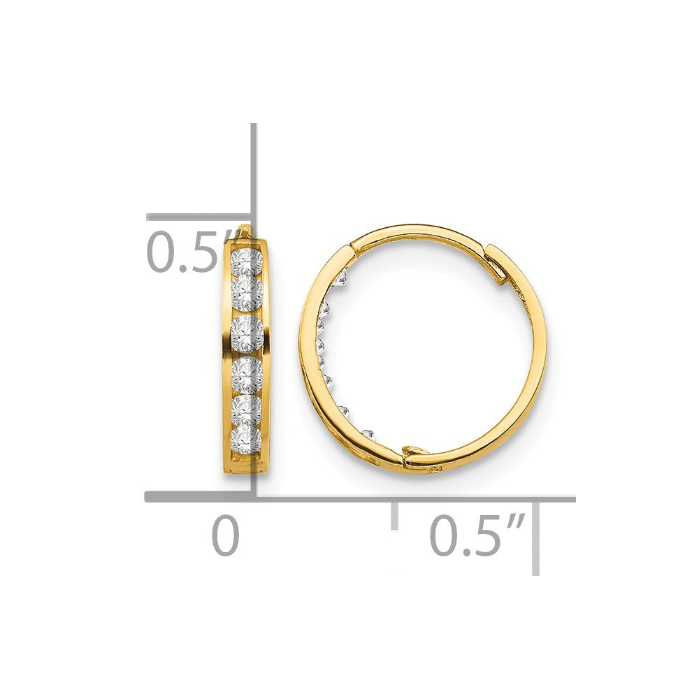 14k Madi K CZ Hinged Hoop Earrings