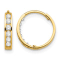 14k Madi K CZ Hinged Hoop Earrings