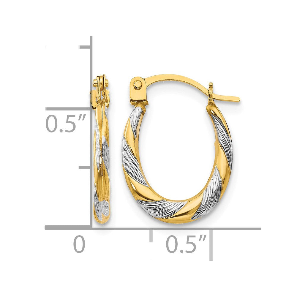 14k Madi K w/Rhodium Twist Hoop Earrings