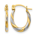 14k Madi K w/Rhodium Twist Hoop Earrings