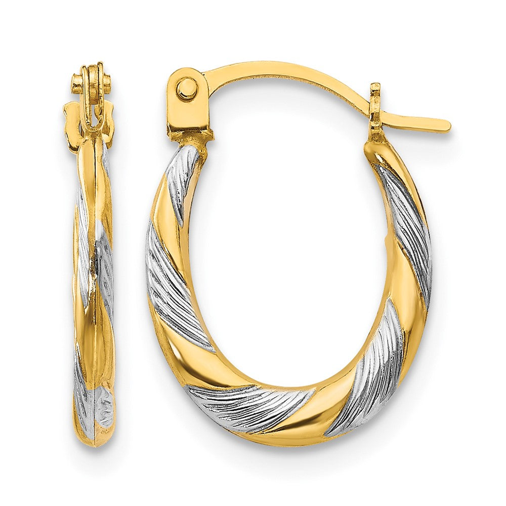 14k Madi K w/Rhodium Twist Hoop Earrings