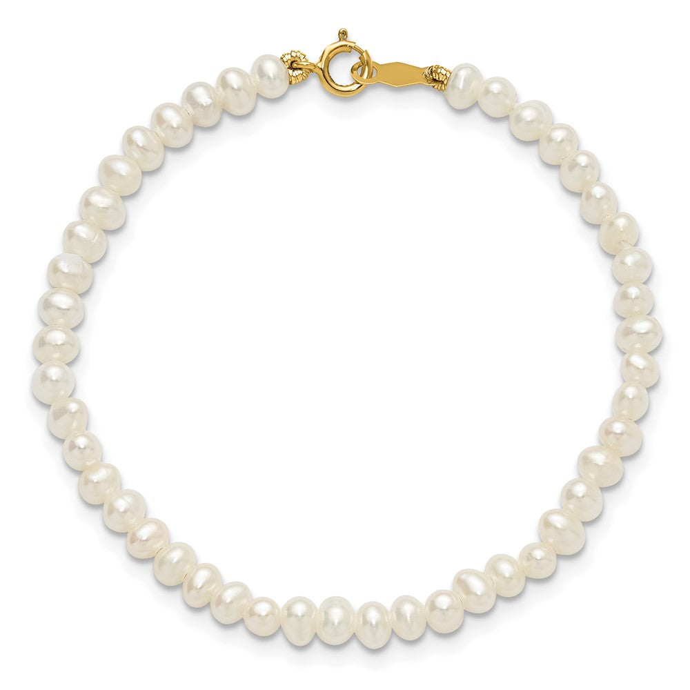 14k Madi K White FWC Pearl 15 Necklace, Earrings & 5.5 Bracelet 3pc Set