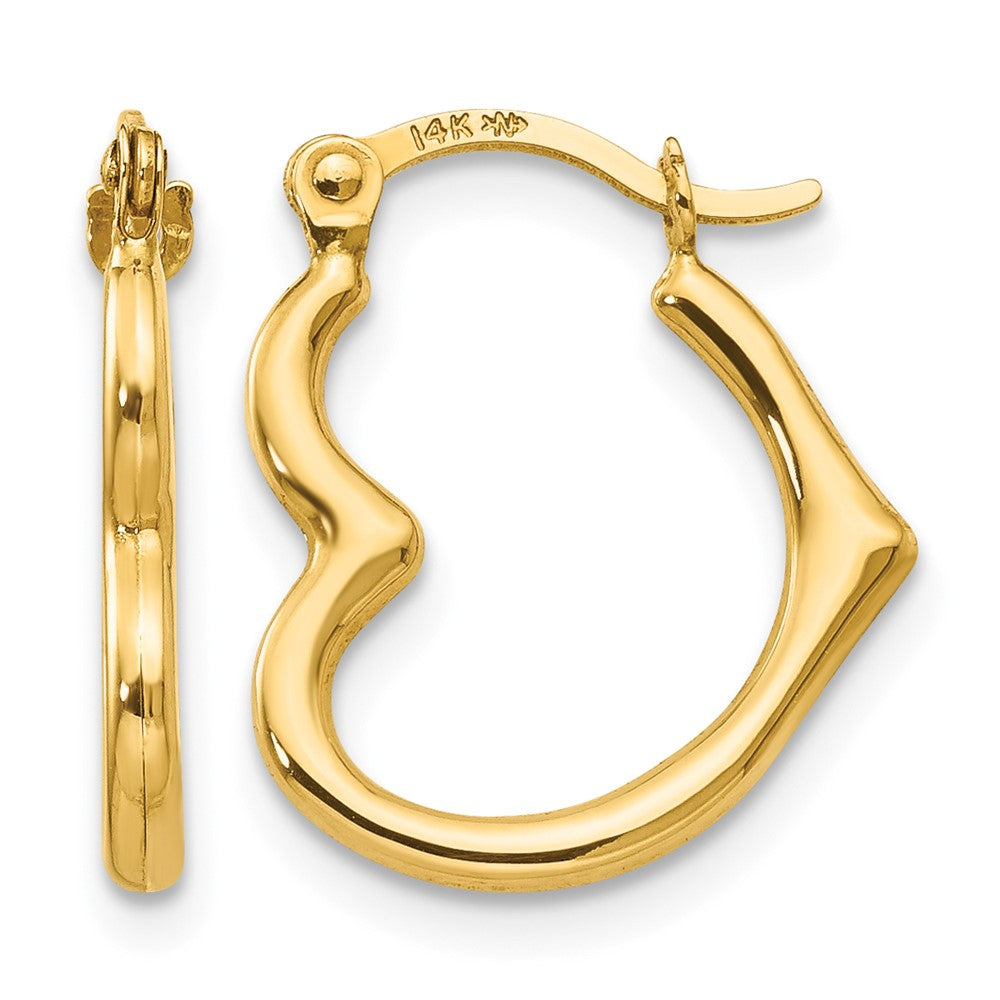 14k Madi K Heart Shaped Hollow Hoop Earrings