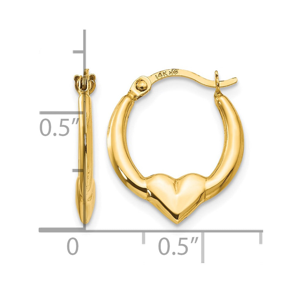 14k Madi K Heart Hoop Earrings