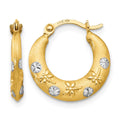 14K Madi K w/Rhodium Hoop Earrings
