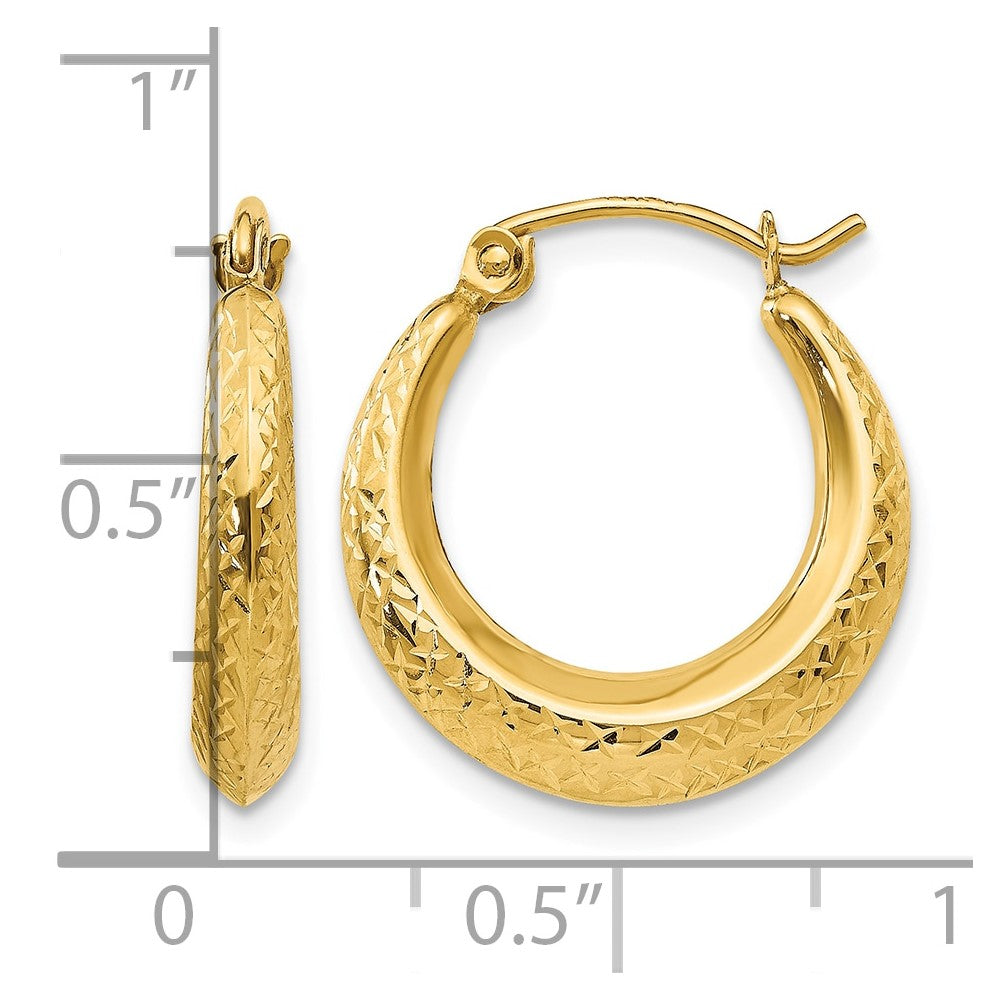 14k Madi K Textured Hollow Hoop Earrings