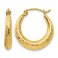 14k Madi K Textured Hollow Hoop Earrings