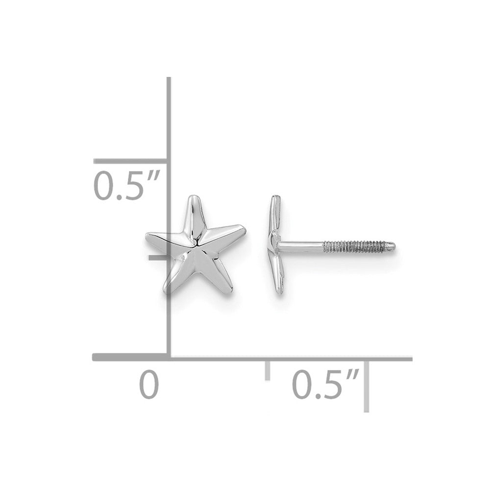 14k White Gold Madi K Screwback Star Post Earrings