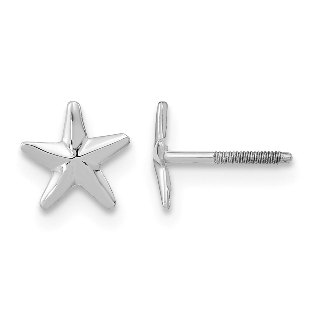 14k White Gold Madi K Screwback Star Post Earrings