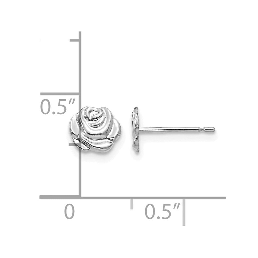14k White Gold Madi K Polished Rose Post Earrings