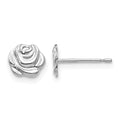 14k White Gold Madi K Polished Rose Post Earrings