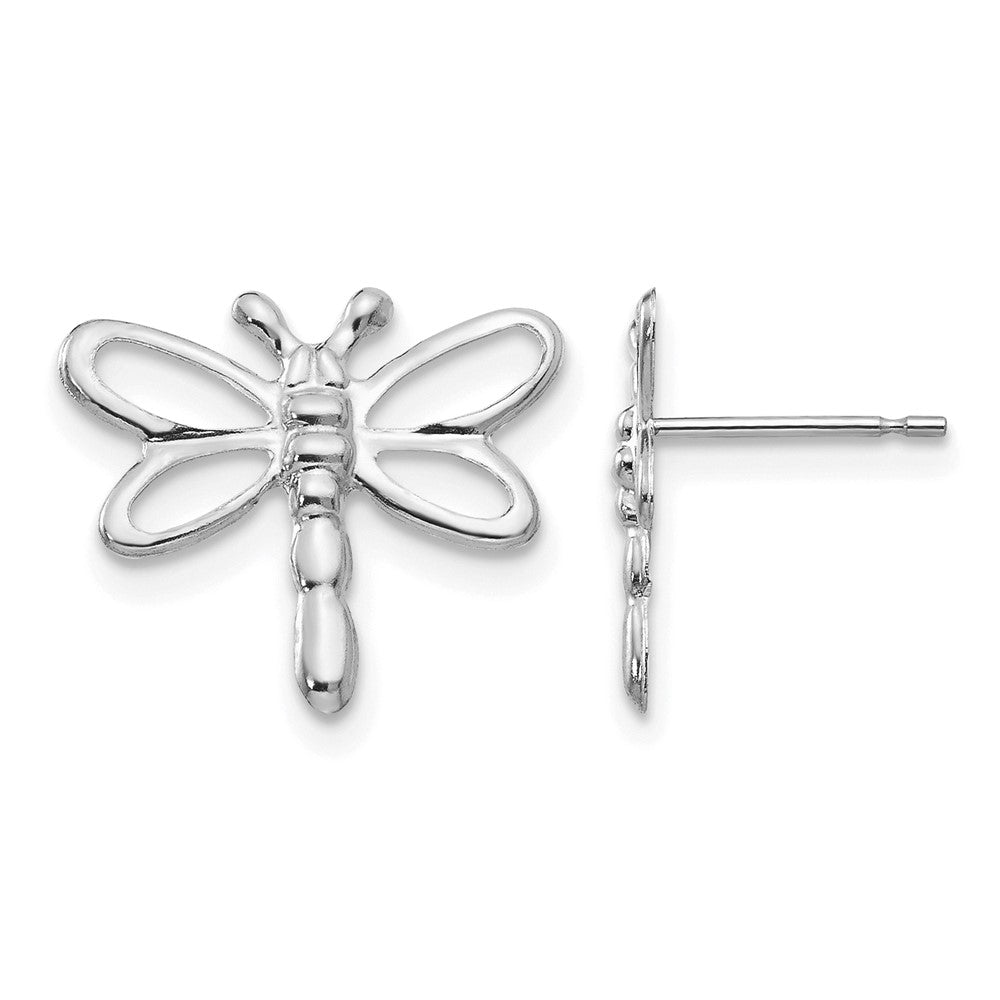 14k White Gold Madi K Polished Dragonfly Earrings