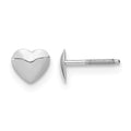 14k White Gold Madi K Rhodium-plated Heart Screwback Post Earrings