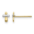 14K Two-tone Madi K Polished Cross Post Earrings