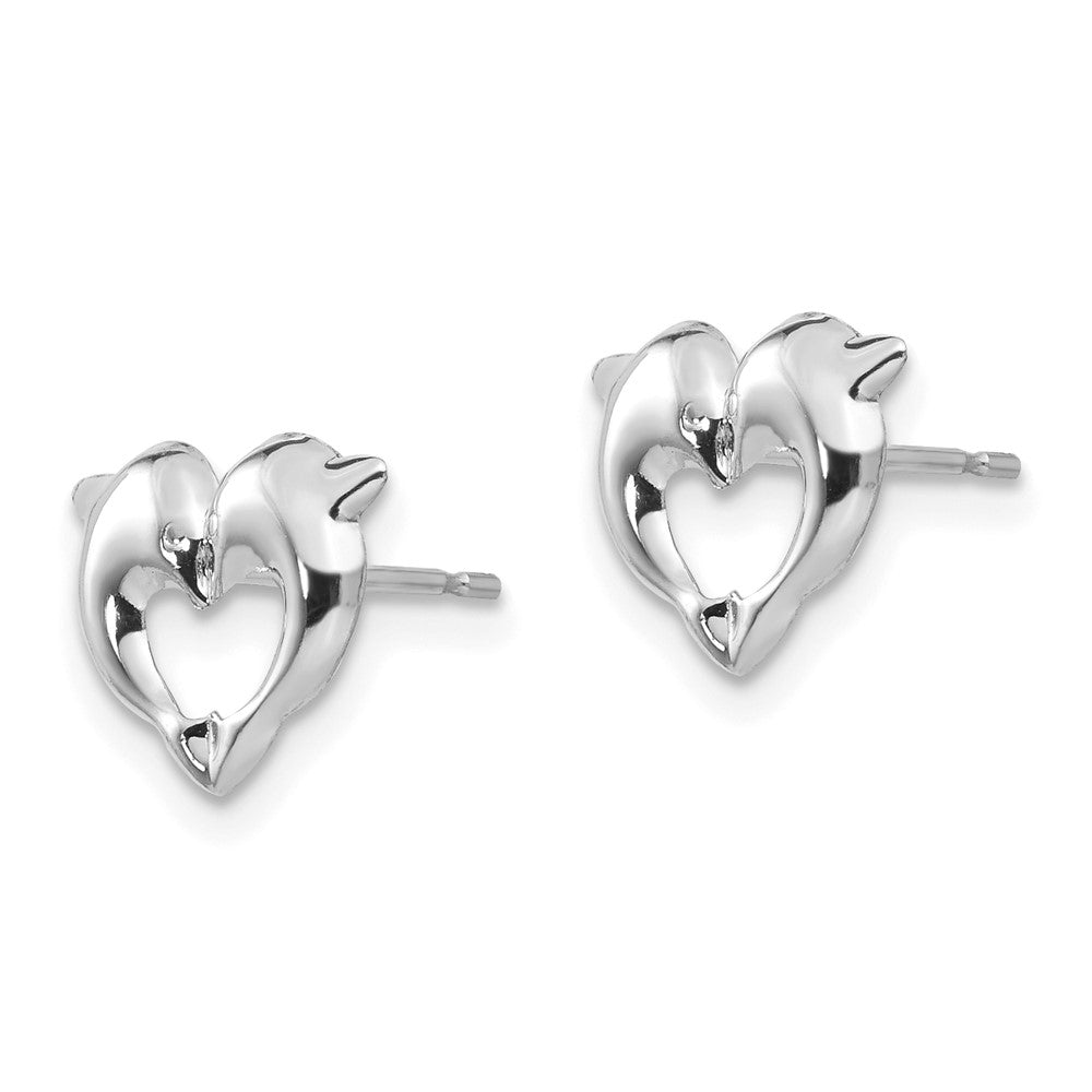 14k White Gold Madi K Dolphins Post Earrings