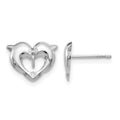 14k White Gold Madi K Dolphins Post Earrings