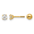 14k Madi K Polished Reversible Ball and CZ Earrings