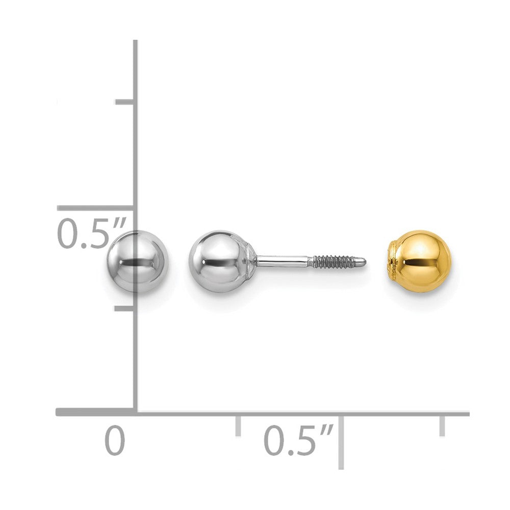 14k Two-tone Madi K Reversible 4mm Ball Earrings