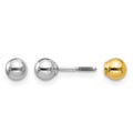 14k Two-tone Madi K Reversible 4mm Ball Earrings