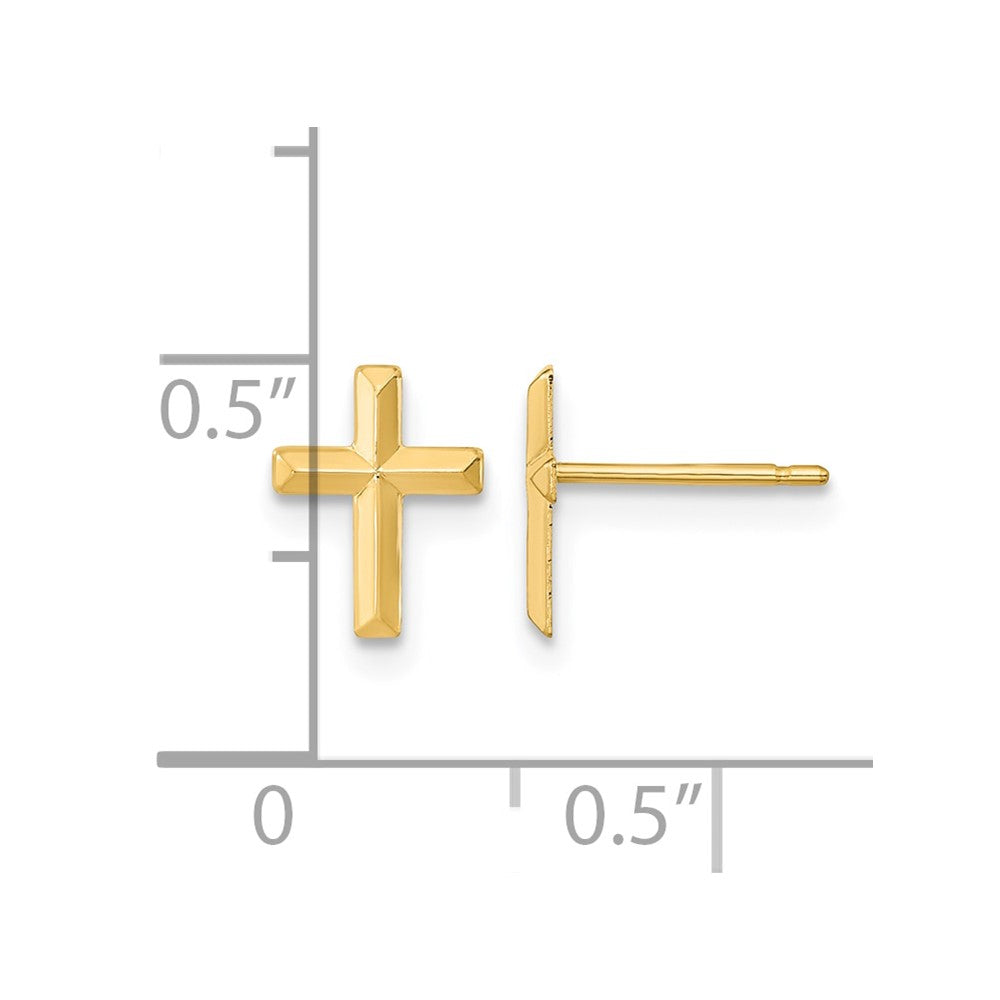 14k Madi K Polished 3D Cross Post Earrings