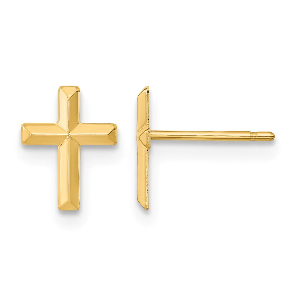 14k Madi K Polished 3D Cross Post Earrings