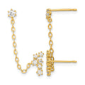 14k Madi K CZ Double Post w/Chain Constellation Earring