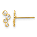 14k Madi K 4-CZ Bezel Set Post Earrings