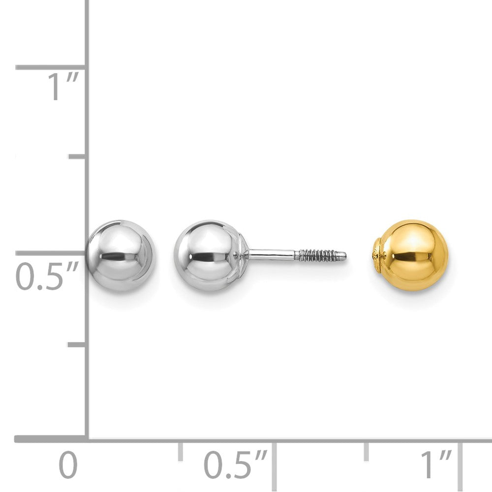 14k Two-tone Madi K Reversible 5mm Ball Earrings