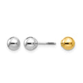 14k Two-tone Madi K Reversible 5mm Ball Earrings