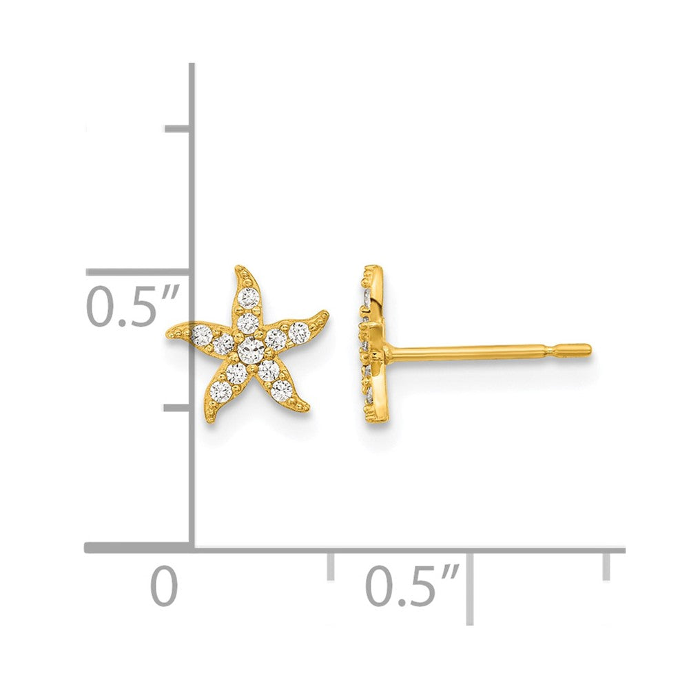 14k Madi K Childrens CZ Starfish Post Earrings