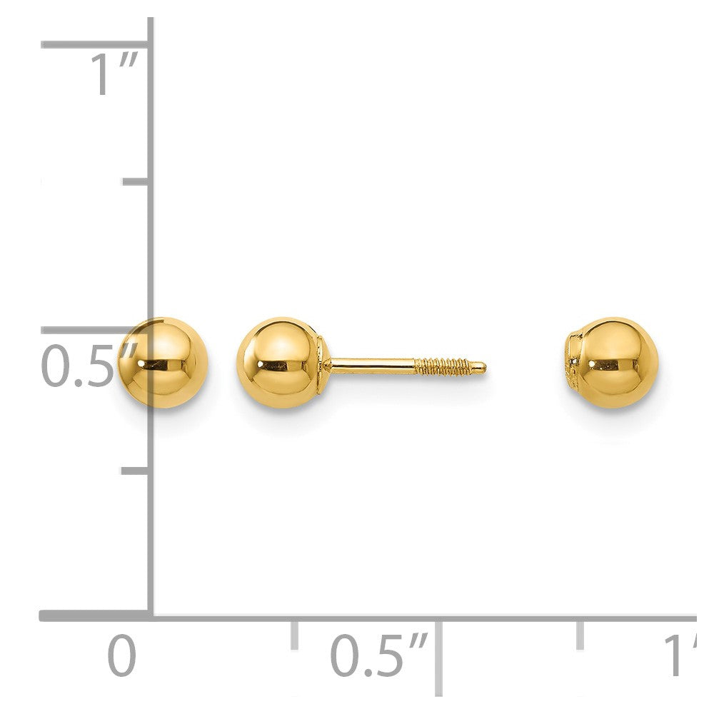 14k Madi K Polished Reversible 4mm Ball Earrings