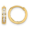 14k Madi K Round/Square CZ Reversible Hinged Hoop Earrings