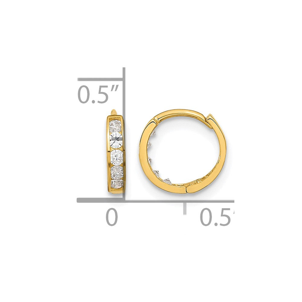 14k Madi K 2mm CZ Huggie Hoops