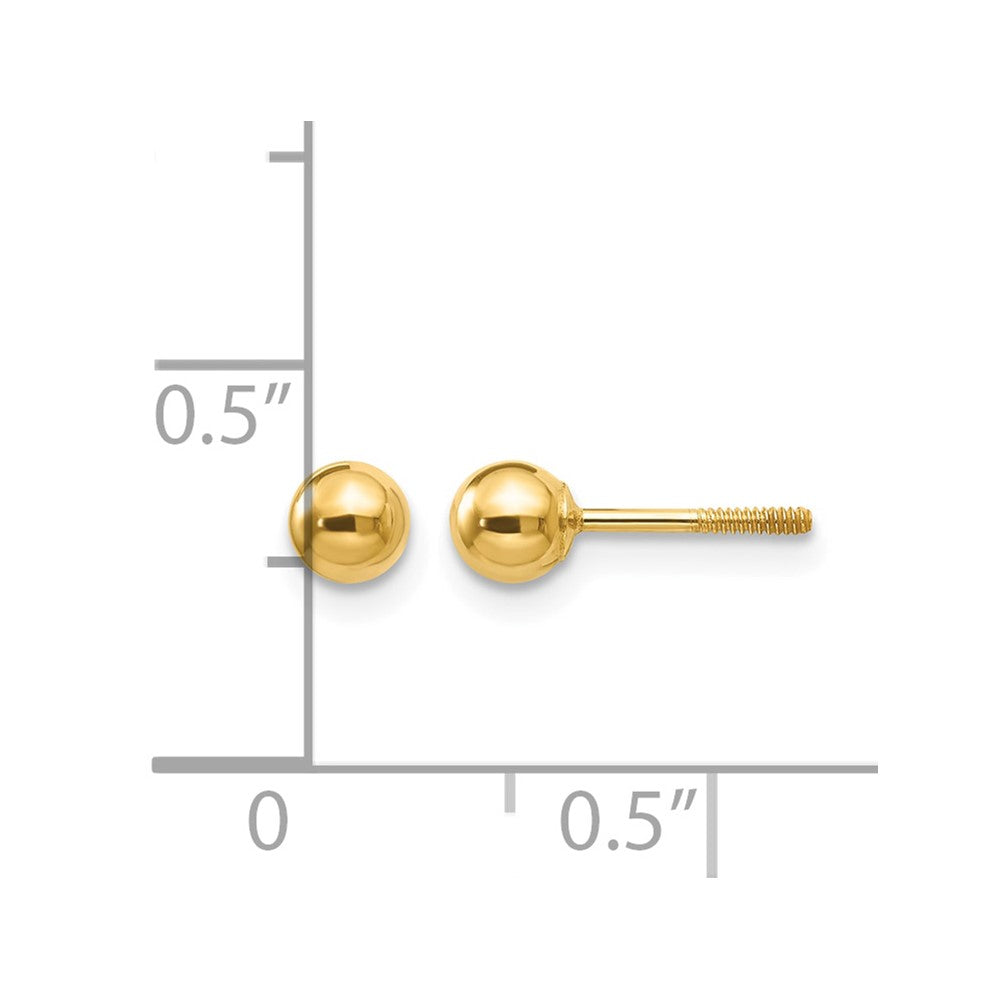 14k Madi K Polished 4mm Ball Screwback Earrings