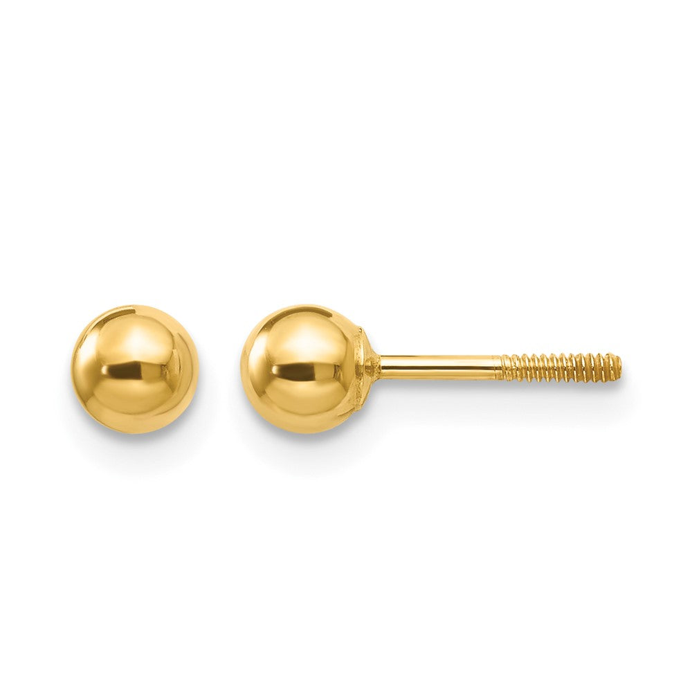 14k Madi K Polished 4mm Ball Screwback Earrings